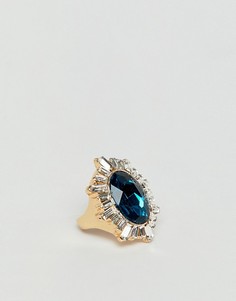 Броское золотое кольцо с кристаллами и крупным камнем ASOS DESIGN - Золотой