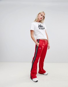 Спортивные брюки с логотипом на полосках Kappa - Красный