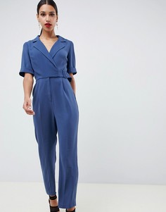 Комбинезон с запахом и пряжкой ASOS DESIGN - Серый