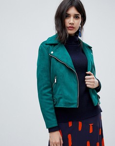 Байкерская куртка из искусственной замши New Look - Зеленый