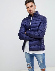 Темно-синяя дутая куртка River Island - Темно-синий