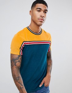 Махровая футболка с контрастной кокеткой и отделкой кантом ASOS DESIGN - Мульти