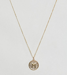 Позолоченное ожерелье с подвеской в виде буквы М Ottoman Hands - Золотой