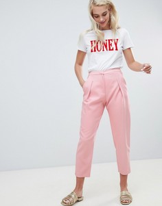 Суженные книзу розовые брюки River Island - Розовый