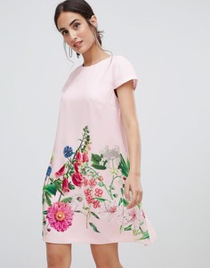 Ted Baker Gemma Florence Print Swing Dress - Розовый
