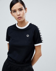 Футболка с кантом Fred Perry Ringer - Черный
