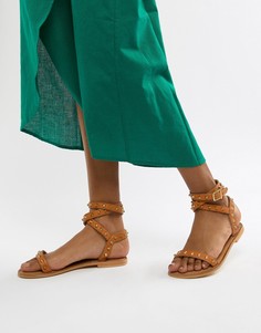 Кожаные сандалии с заклепками ASOS DESIGN - Рыжий