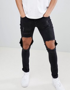 Mennace Super Skinny Cordoza With Rips - Черный