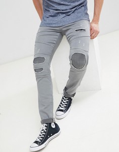 Байкерские джинсы Jack and Jones - Серый