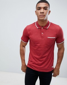 Поло с карманом и отделкой на воротнике Jack & Jones Premium - Красный