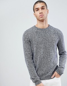 Черно-белый меланжевый джемпер ASOS DESIGN - Серый