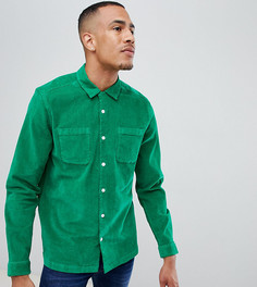 Зеленая узкая вельветовая рубашка ASOS DESIGN Tall - Зеленый