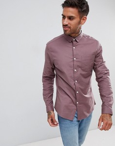 Фиолетовая оксфордская рубашка узкого кроя ASOS DESIGN - Фиолетовый