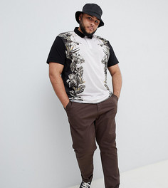Поло свободного кроя с цветочным принтом ASOS DESIGN Plus - Белый
