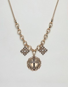 Броское золотистое ожерелье с подвесками в винтажном стиле ASOS DESIGN - Золотой