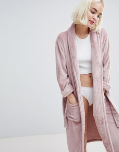 Удлиненный пушистый халат New Look - Розовый