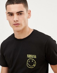 Футболка с принтом на груди ASOS DESIGN Nirvana - Черный