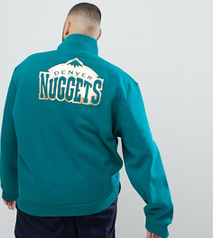 Зеленый свитшот с молнией 1/4 и логотипом Denver Nuggets New Era эксклюзивно для ASOS - Белый