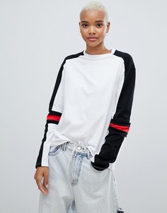 Лонгслив колор блок ASOS DESIGN - Белый