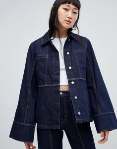 Джинсовая куртка со строчками Weekday Limited Collection - Синий