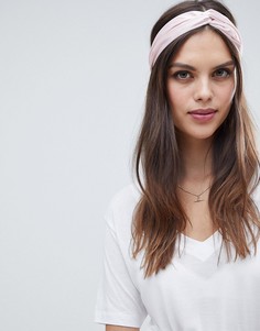 Розовая шелковистая широкая повязка на голову ASOS DESIGN - Розовый