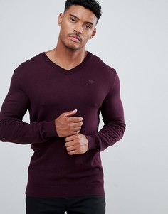 Бордовый облегающий джемпер с V-образным вырезом River Island - Черный
