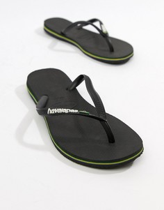 Черные шлепанцы с логотипом Havaianas - Черный