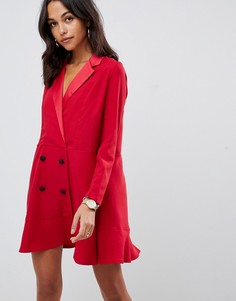 Платье в стиле смокинга ASOS DESIGN - Красный
