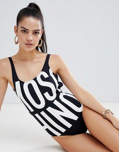 Слитный купальник с логотипом Moschino - Черный
