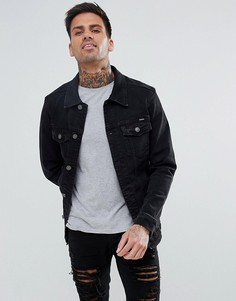 Черная джинсовая куртка Pull&Bear - Черный