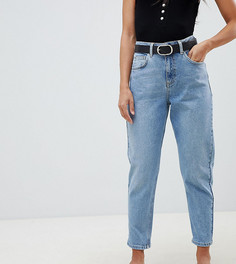 Выбеленные джинсы в винтажном стиле с завышенной талией Miss Selfridge Petite - Синий
