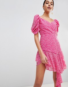 Платье с открытыми плечами и принтом C/meo Collective - Розовый