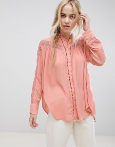 Рубашка на пуговицах Free People - Розовый