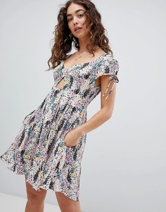 Платье с принтом Free People - Белый