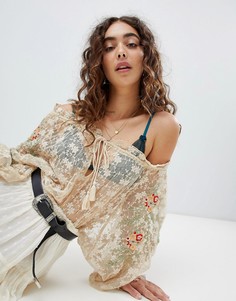 Блузка с вышивкой Free People Jubilee - Белый