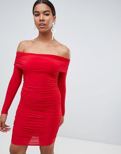 Красное платье мини с открытыми плечами Missguided - Красный