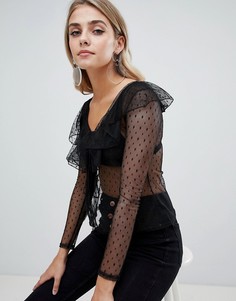Сетчатый топ Missguided - Черный