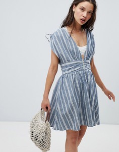Платье в полоску Free People Roll The Dice - Синий