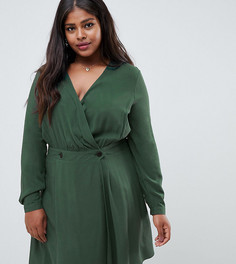 Повседневное платье мини с запахом ASOS DESIGN Curve - Зеленый