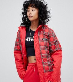Куртка в клетку с вышитым логотипом на груди Ellesse - Красный