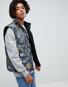 Billionaire Boys Club climbing camo reversible puffer gilet - Зеленый