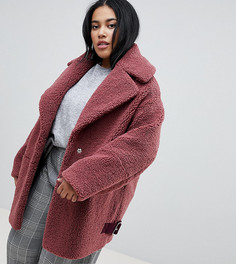 ASOS DESIGN Curve teddy borg biker - Розовый