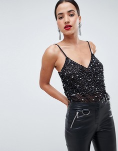 Боди с пайетками ASOS DESIGN - Черный