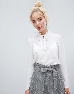 Рубашка с завязкой и длинными рукавами Fashion Union - Белый