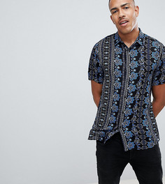 Синяя рубашка с принтом пейсли ASOS DESIGN Tall - Синий