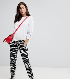 Суженные книзу брюки с монохромным принтом ASOS DESIGN Maternity - Черный