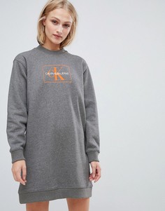 Платье-свитшот с логотипом Calvin Klein Jeans - Серый