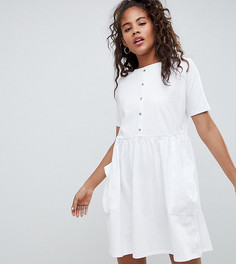 Свободное платье мини с карманами ASOS DESIGN Tall - Белый