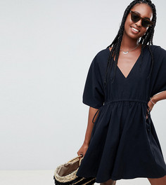 Свободное платье мини с V-образными вырезами ASOS DESIGN tall - Черный