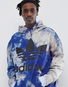 Худи темно-синего цвета с принтом тай-дай adidas Originals adicolor CW1337 - Темно-синий
